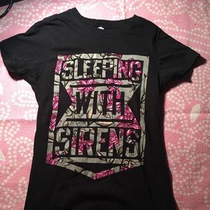sleeping with sirens floral black shirt sm